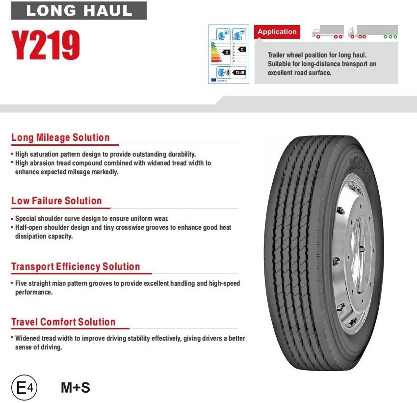 Dynacargo Hot-sale products Truck&Bus Radial TYRE tubeless Bus and Truck Radial TYRE Y219 385/65R22.5