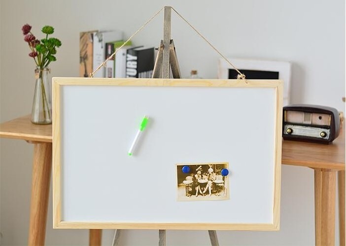 wooden frame magnetic whiteboard, cheap price wood writing board with marker pen