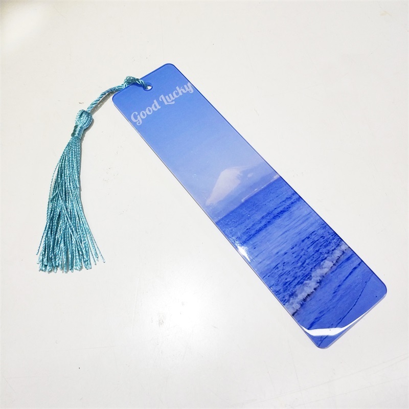 Custom Bookmarks For acrylic crafts Books Die Casting crystal Plated Blank book marks sublimation Bookmark With Logo tassel