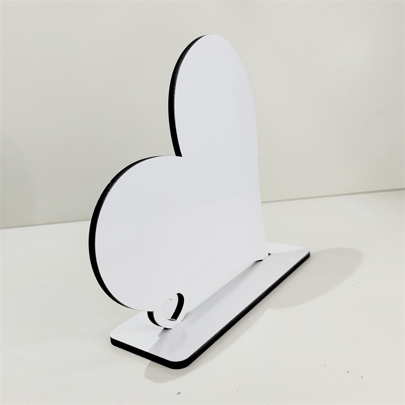 2022 heart shape sublimation photo frame with stand for valentines day blank photo block