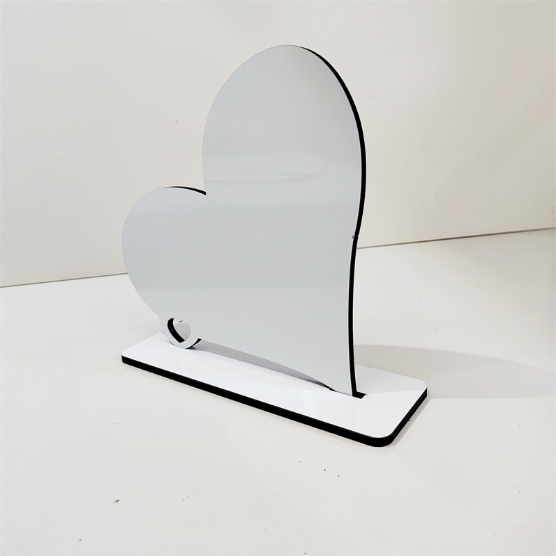 2022 heart shape sublimation photo frame with stand for valentines day blank photo block