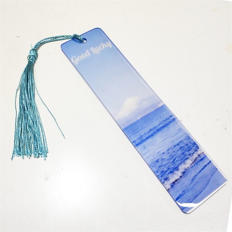 Custom Bookmarks For acrylic crafts Books Die Casting crystal Plated Blank book marks sublimation Bookmark With Logo tassel