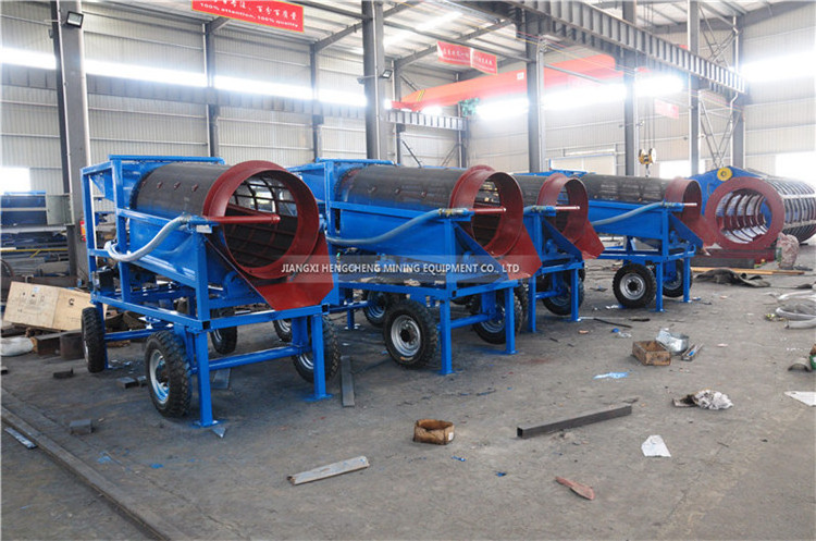 Mobile gold mining equipment manufacturers gold wash plant mini small gold trommel screen for sale