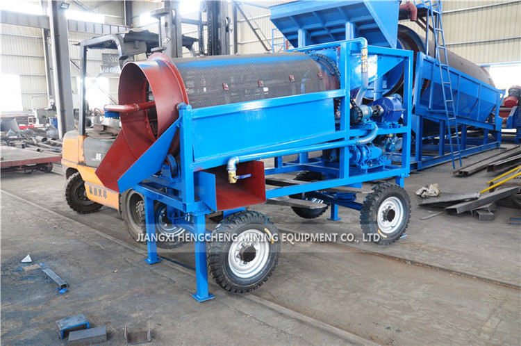 Jiangxi gold mining machine small trommel screen mobile mini gold wash plant