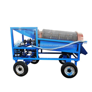 Jiangxi gold mining machine small trommel screen mobile mini gold wash plant