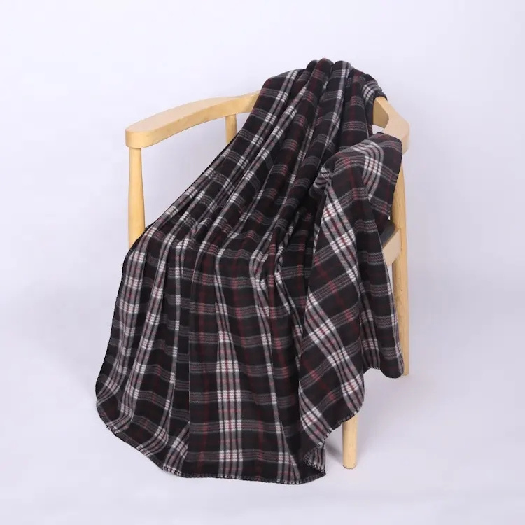 Factory Direct Sale 50x60 Plaid Fleece Polar Throw Blankets For Indoors And Outdoors