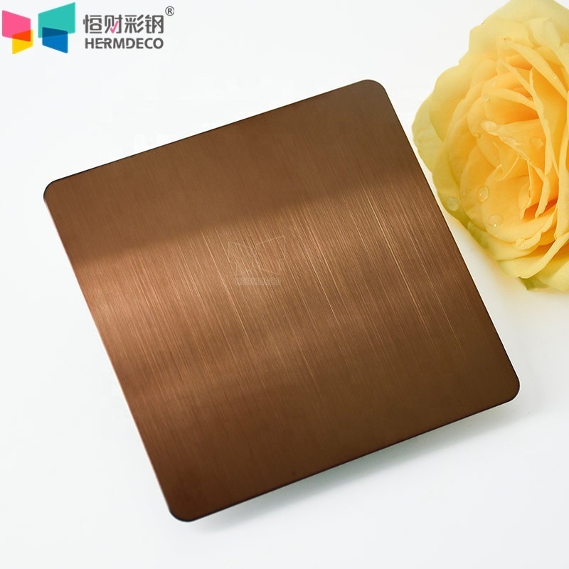 Colour Sheet 304 Stainless Steel 7 Mm Sheet Bronze Hairline Hengchoi Stainless Steel Sheet/plate 2B