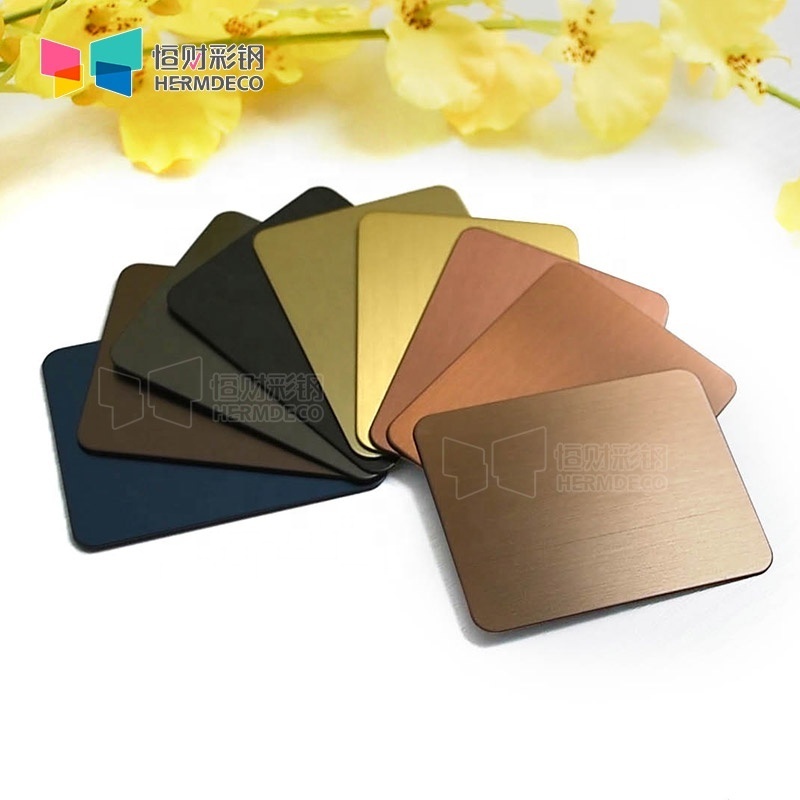 Colour Sheet 304 Stainless Steel 7 Mm Sheet Bronze Hairline Hengchoi Stainless Steel Sheet/plate 2B