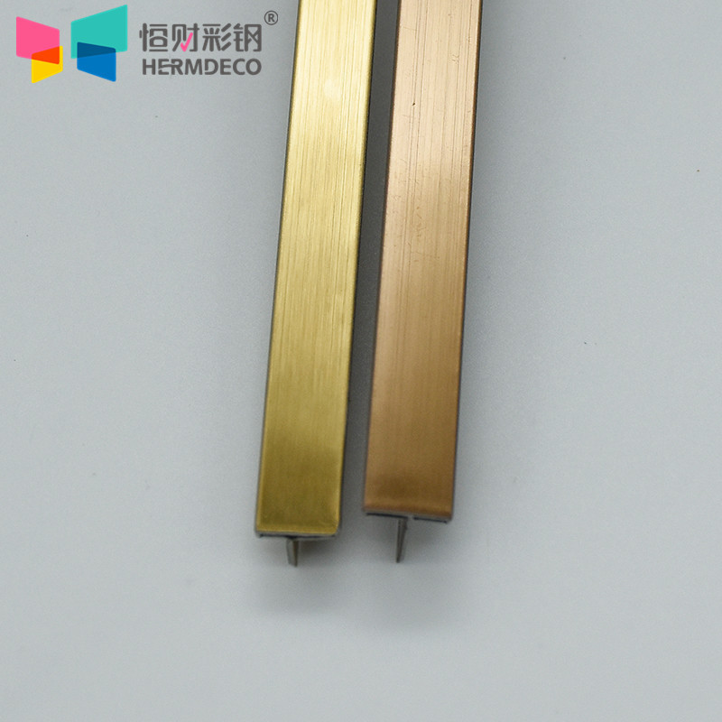 Customized Stainless Steel Tile Edging Trim Strips Mirror Flooring Edging 304 Stainless Steel Strips T Tile Edge Trim