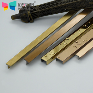 Customized Stainless Steel Tile Edging Trim Strips Mirror Flooring Edging 304 Stainless Steel Strips T Tile Edge Trim