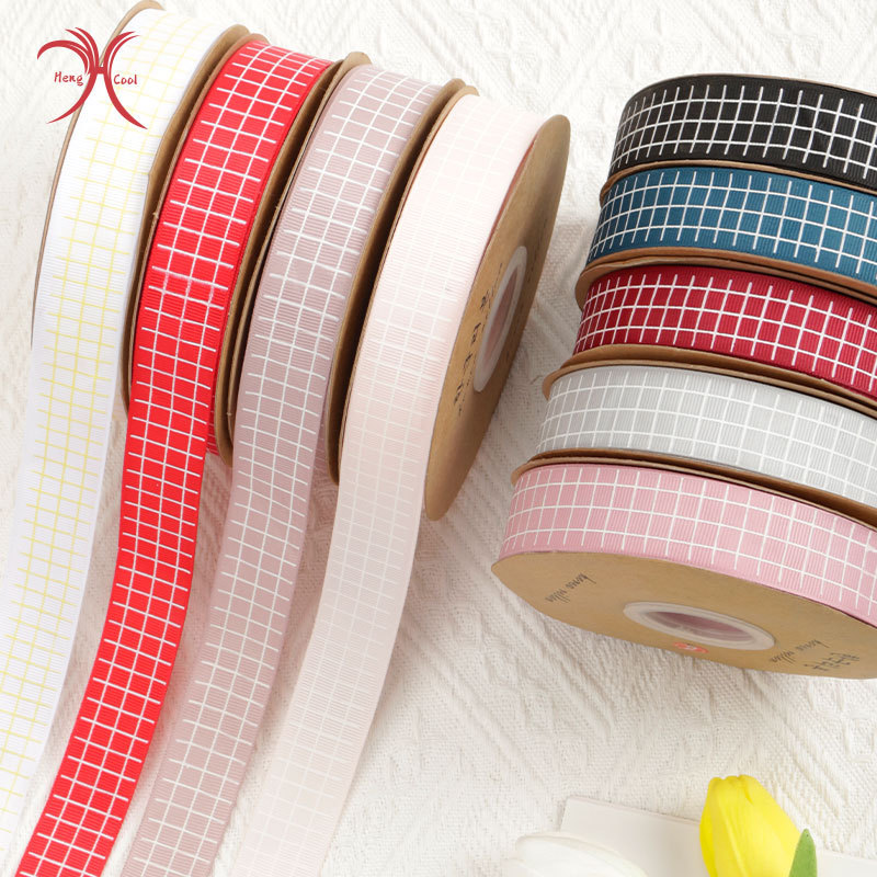 2023 Hot Sale Wholesale Satin Grosgrain Tartan Design Ribbon For Gift Bouquet Packaging Decorative for Party