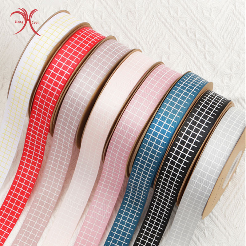 2023 Hot Sale Wholesale Satin Grosgrain Tartan Design Ribbon For Gift Bouquet Packaging Decorative for Party