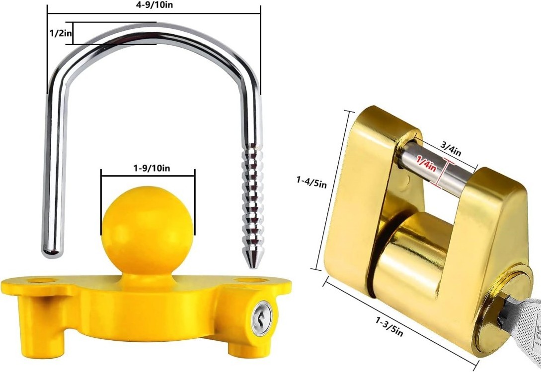 YH1525 Universal caravan trailer lock coupler lock,Hitch lock for trailer,Trailer ball lock