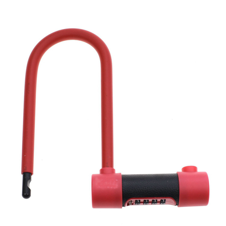 Steel material 4 digit combination bicycle U shape bike lock