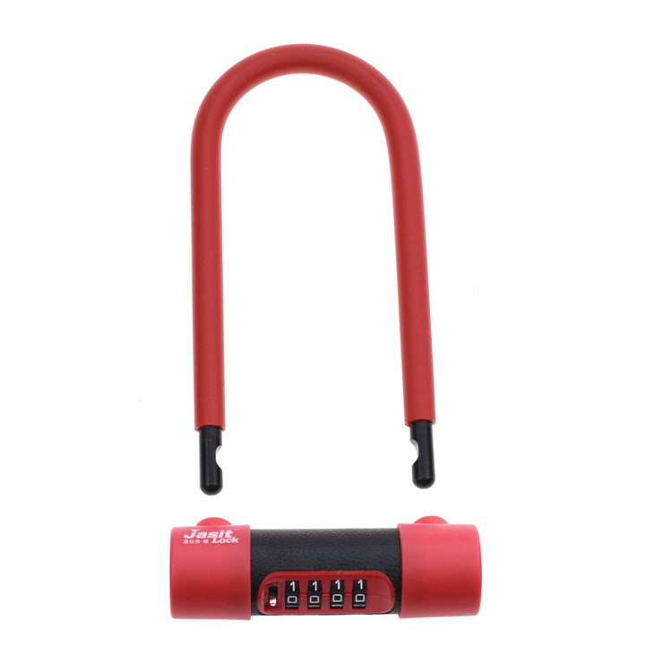 Steel material 4 digit combination bicycle U shape bike lock