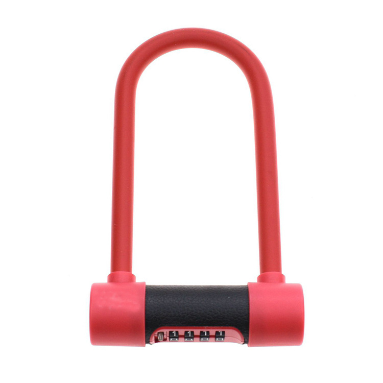 Steel material 4 digit combination bicycle U shape bike lock