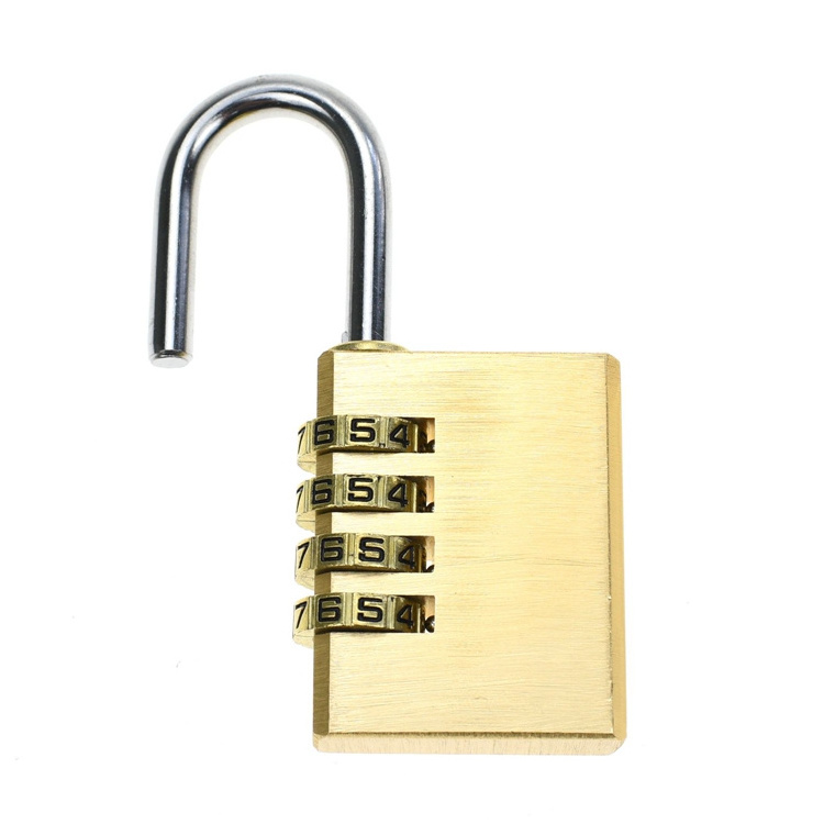 YH1228 4 round small password padlock cabinet bag drawer gym warehouse door full brass latch