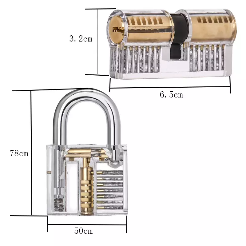 YH1173 Lock pick set steel locksmith tool picking tools with 3 Transparent Padlock