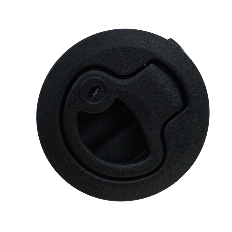 YH1328 Black zinc alloy round lock ,press flat cabinet door round head lockm, RV door lock Marine floor lock