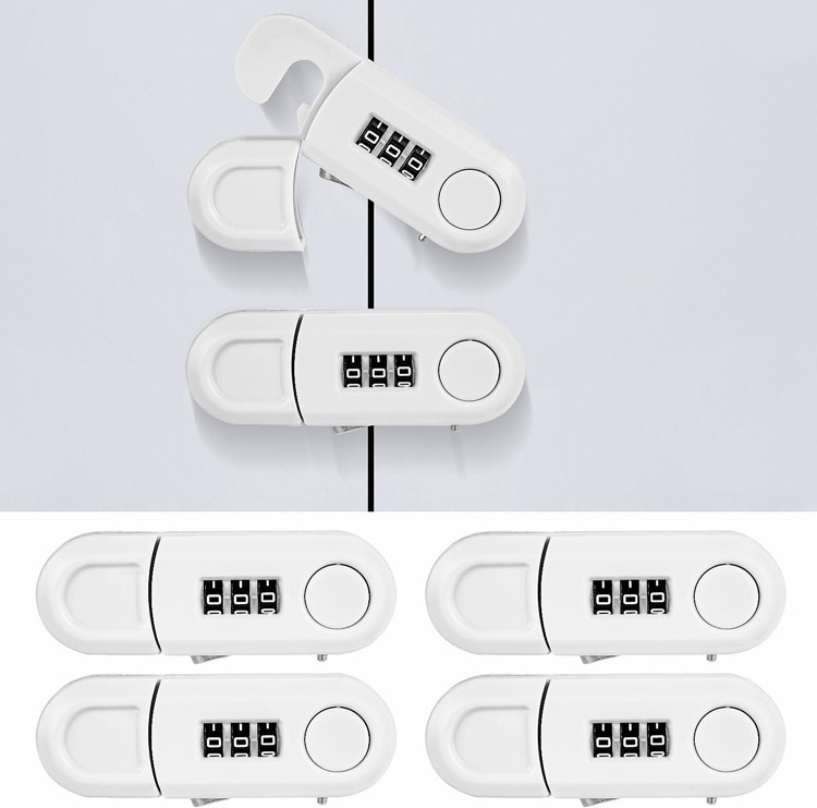 YH3134 3 Digit mechanical cabinet lock baby proofing fridge lock for knob kids safety