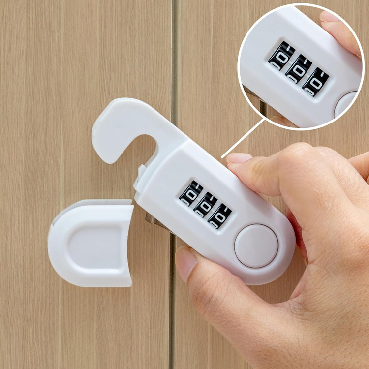 YH3134 3 Digit mechanical cabinet lock baby proofing fridge lock for knob kids safety