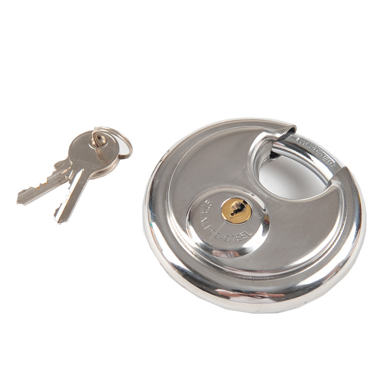 YH1256 70mm Stainless Steel Discus Padlock with key  Trailer Padlock Alike Key