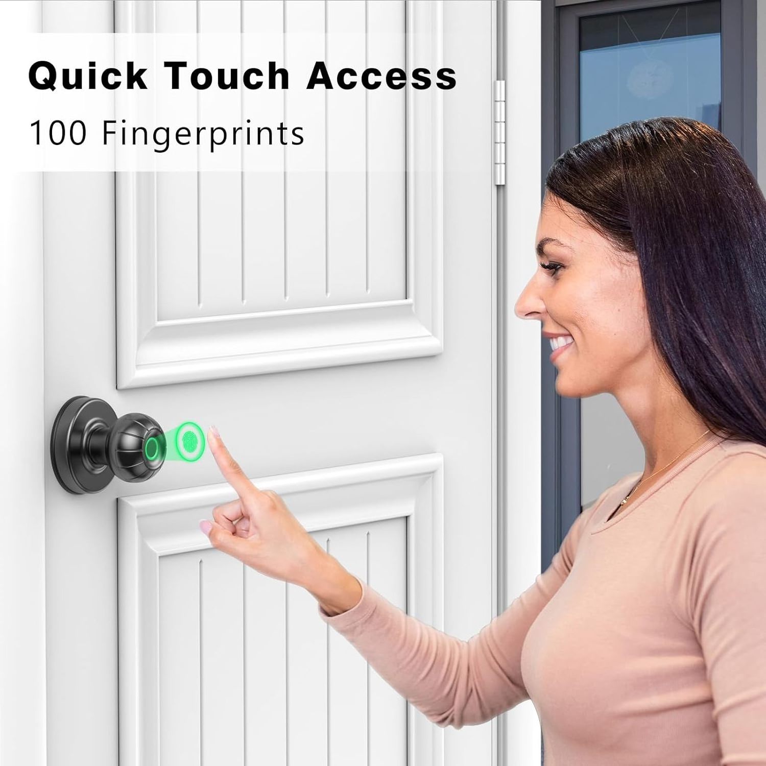 YH3162 Smart door handle - Fingerprint door lock, Biometric door lock Smart door handle, Quick access Fingerprint door