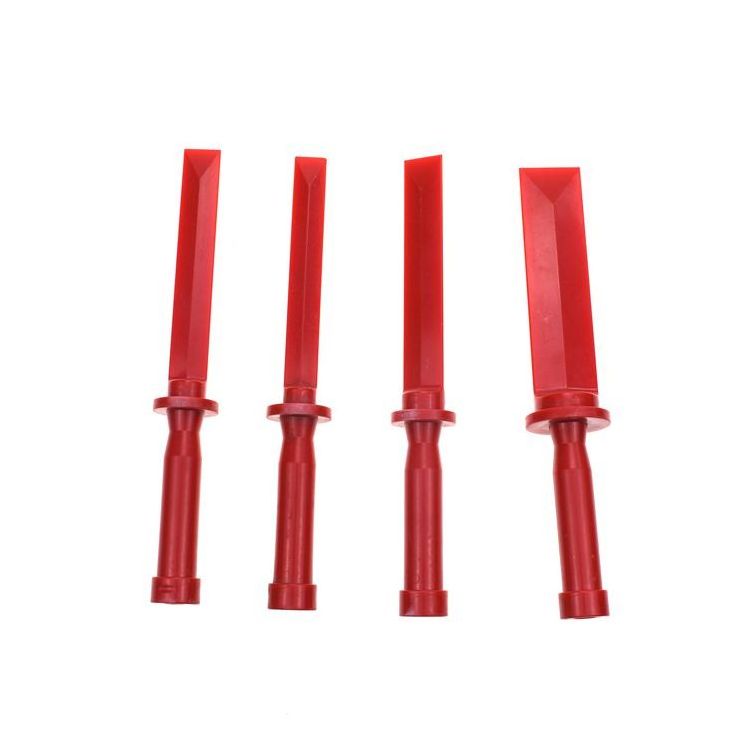 YH1134 Different sizes silicone scraper tool Set Red 4pcs Caulk Remover Tool Non-marring Plastic Chisel Set