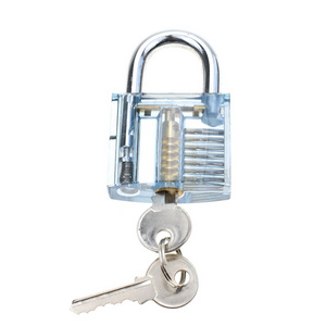 YH9247 Blue Transparent/Clear Cutaway Practice Padlock Lock Training Skill Pick for Locksmith