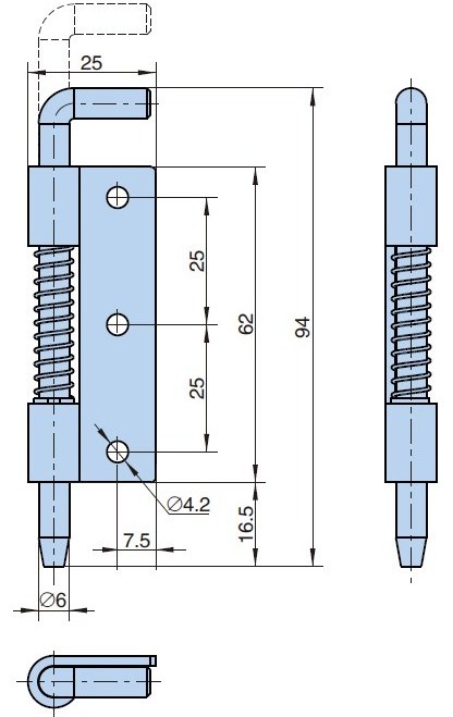 YH9342 A3 Spring Hinge Removable Pin For Iron Door Closer