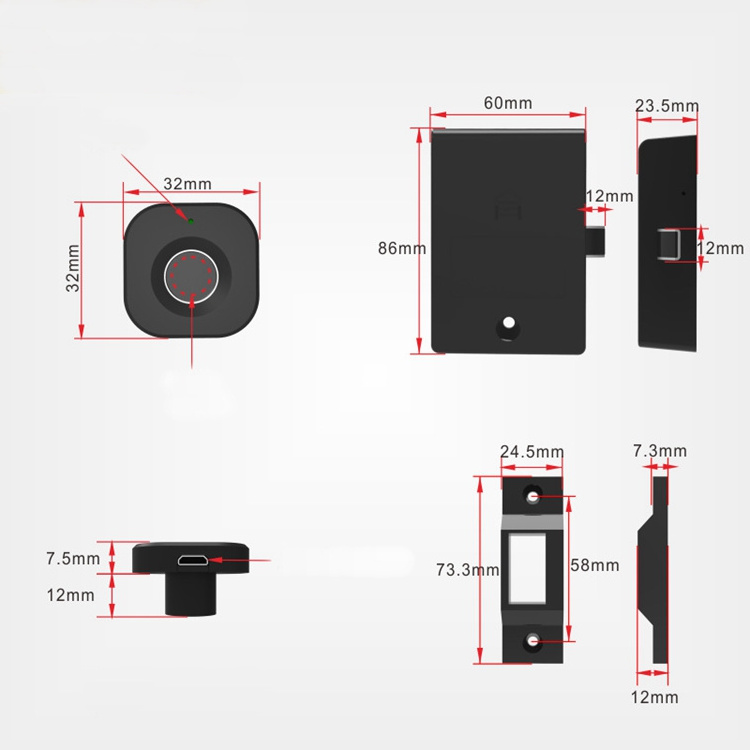 YH2294  Smart Safe Biometrics Intelligent Home Fingerprint Drawer Cupboard Lock