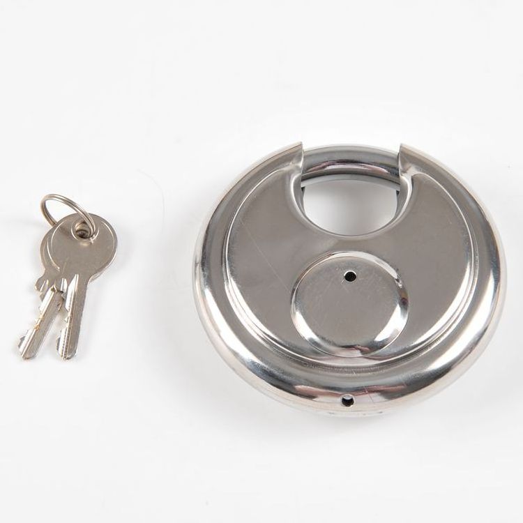 YH1256 70mm Round stainless steel disc padlock with Hardened Shielded Shackle