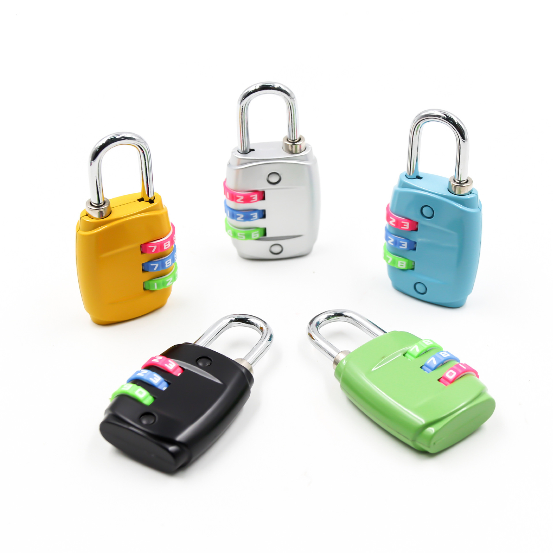 YH9053 Colourful 3digits beautiful travel pad lock