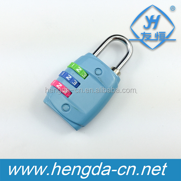 YH9053 Colourful 3digits beautiful travel pad lock