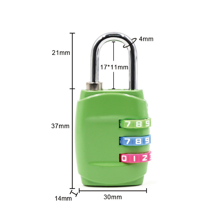 YH9053 Colourful 3digits beautiful travel pad lock