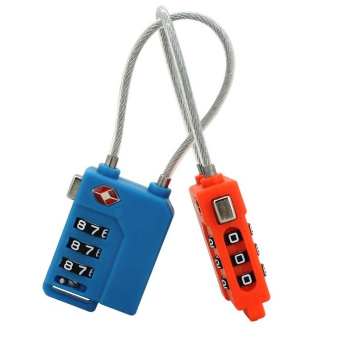 YH1054 TSA Safty Luggage Cable Combination Lock