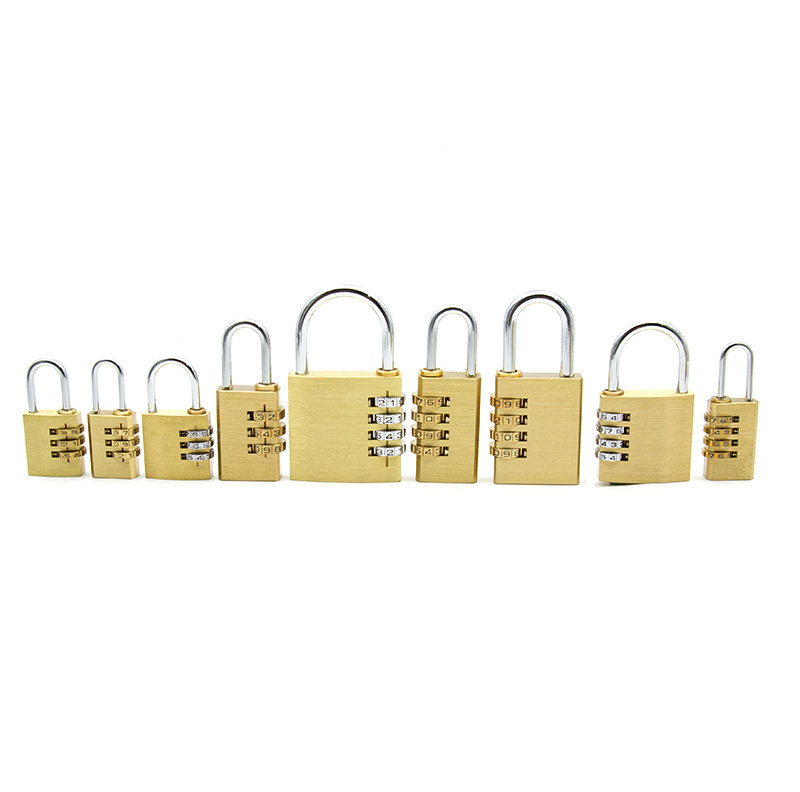 Top security 3-dial combination brass padlock