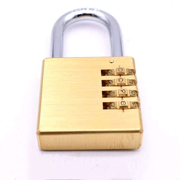 Top security 3-dial combination brass padlock