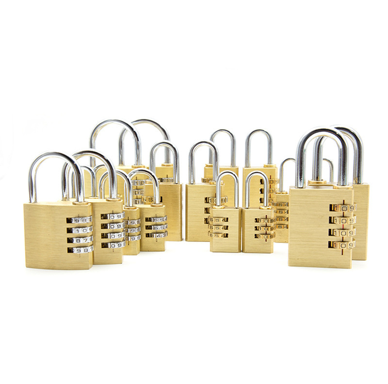 Top security 3-dial combination brass padlock