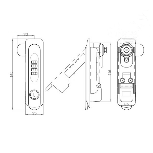 YH1761 Cabinet Combination Digital Locker Lock Password Door Lock