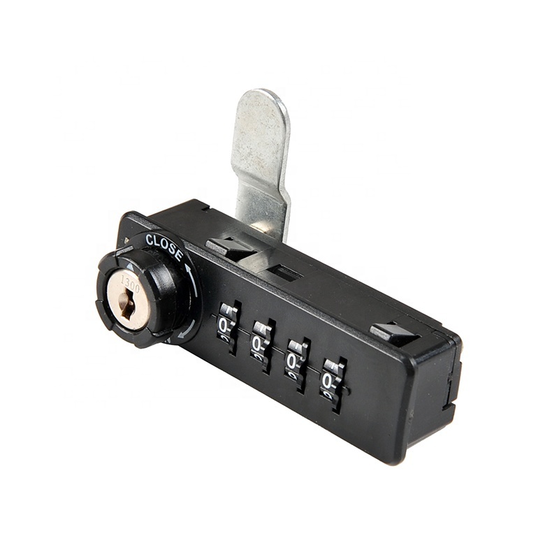 YH2012 4 Digits Combination Cam Lock with Master Key Override, Black Finish, suitable for school, gym, office