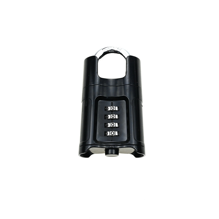 YH1489 High Security Solid Steel 4 Digits Combination Padlock - Closed Shackle Anti-Theft Armor Padlock Waterproof Rust-Proof