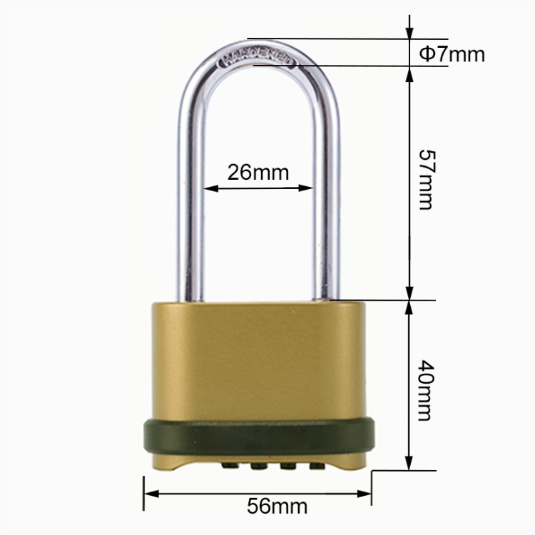 YH1238 Heavy Duty Outdoor Combination Lock, Long/Short Shackle Waterproof Padlock for Gate, Fence, Gym Locker, Brass Finish