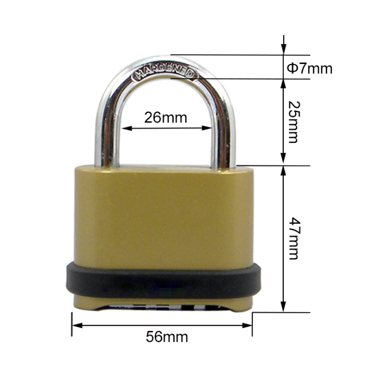 YH1238 Heavy Duty Outdoor Combination Lock, Long/Short Shackle Waterproof Padlock for Gate, Fence, Gym Locker, Brass Finish