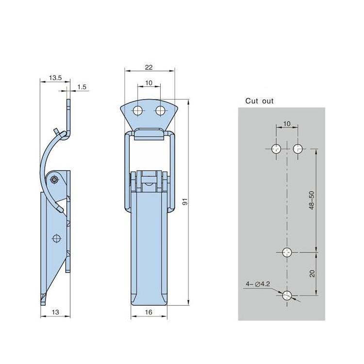 YH9300 Stainless Steel Spring Loaded Toggle Latch Catch Clamp CliP