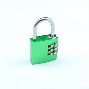 YH1241 Outdoor zinc alloy  3 digital resettable Aluminum Padlock Travel tsa green luggage combination padlock