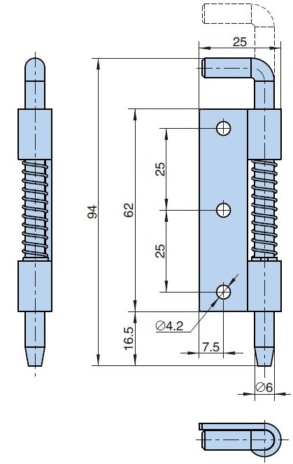 YH9342 A3 Spring Hinge Removable Pin For Iron Door Closer