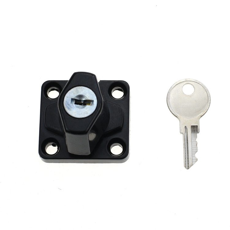 YH1921 Safety Hasp with Lock Keyed Hasp Locks Twist Knob Keyed Locking Hasp for Small Doors Matte Black