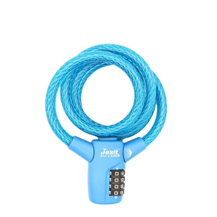 YH3325 Coiled rope steel cable combination bicycle motorcycle electric bike bicycle stroller combination lock with bracket