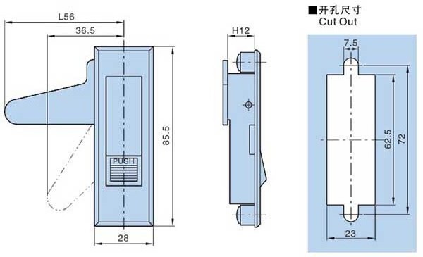 YH9592 Electrical Boards Packaging Machine Recessed Handle Plane Lock